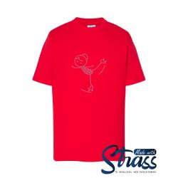 T-Shirt Criança Patinadora Ritmo Cardiaco em Strass