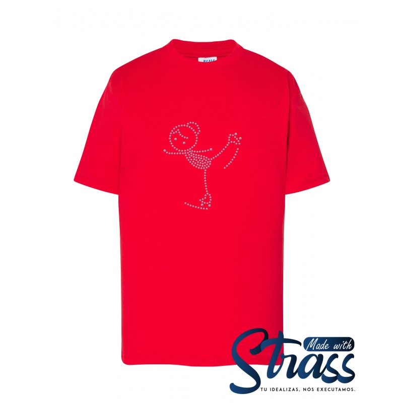 T-Shirt Criança Patinadora Ritmo Cardiaco em Strass