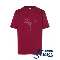 T-Shirt Criança Patinadora Ritmo Cardiaco em Strass
