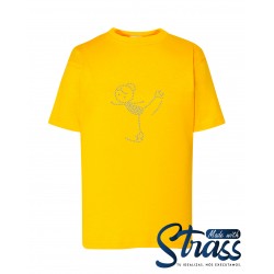 T-Shirt Criança Patinadora Ritmo Cardiaco em Strass