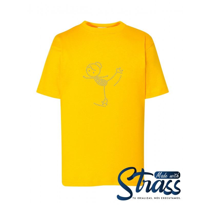 T-Shirt Criança Patinadora Ritmo Cardiaco em Strass