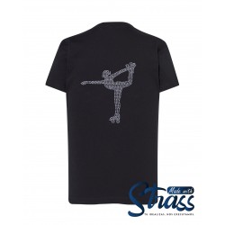 T-Shirt Criança Patinadora nas costas em Strass