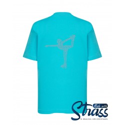 T-Shirt Criança Patinadora nas costas em Strass