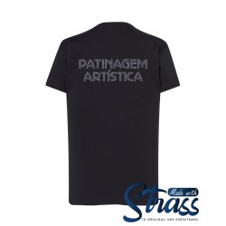 T-Shirt Criança Patinagem Artística nas costas em Strass