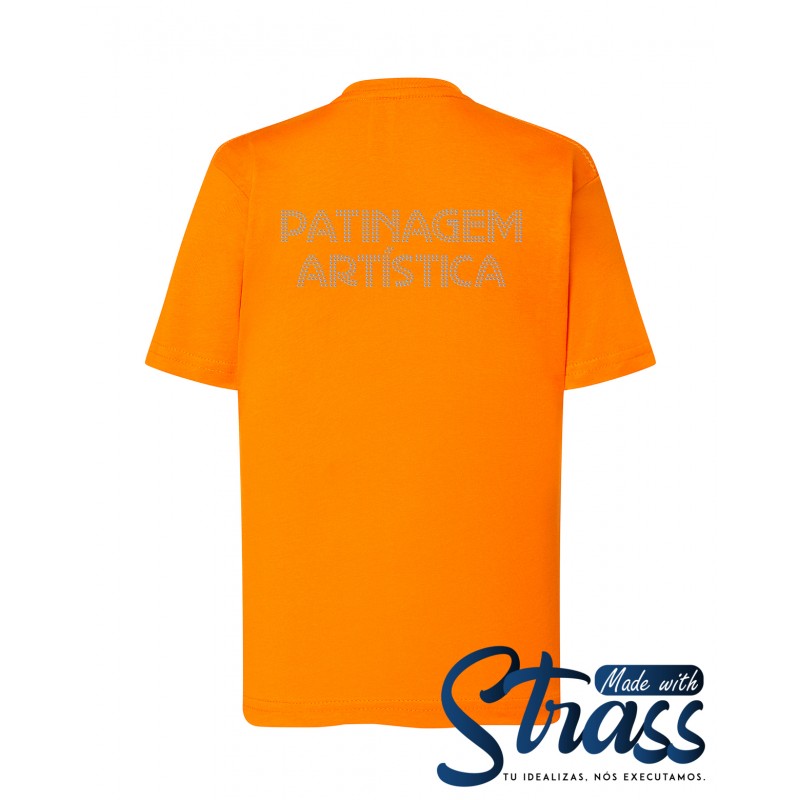 T-Shirt Criança Patinagem Artística nas costas em Strass