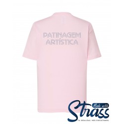 T-Shirt Criança Patinagem Artística nas costas em Strass
