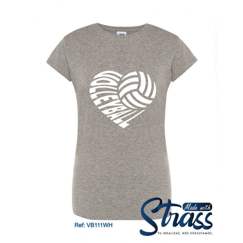 T-Shirt Senhora Volleyball Coração