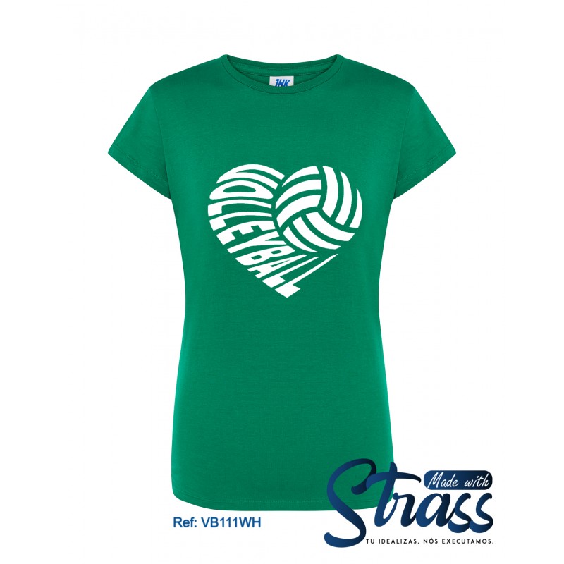 T-Shirt Senhora Volleyball Coração