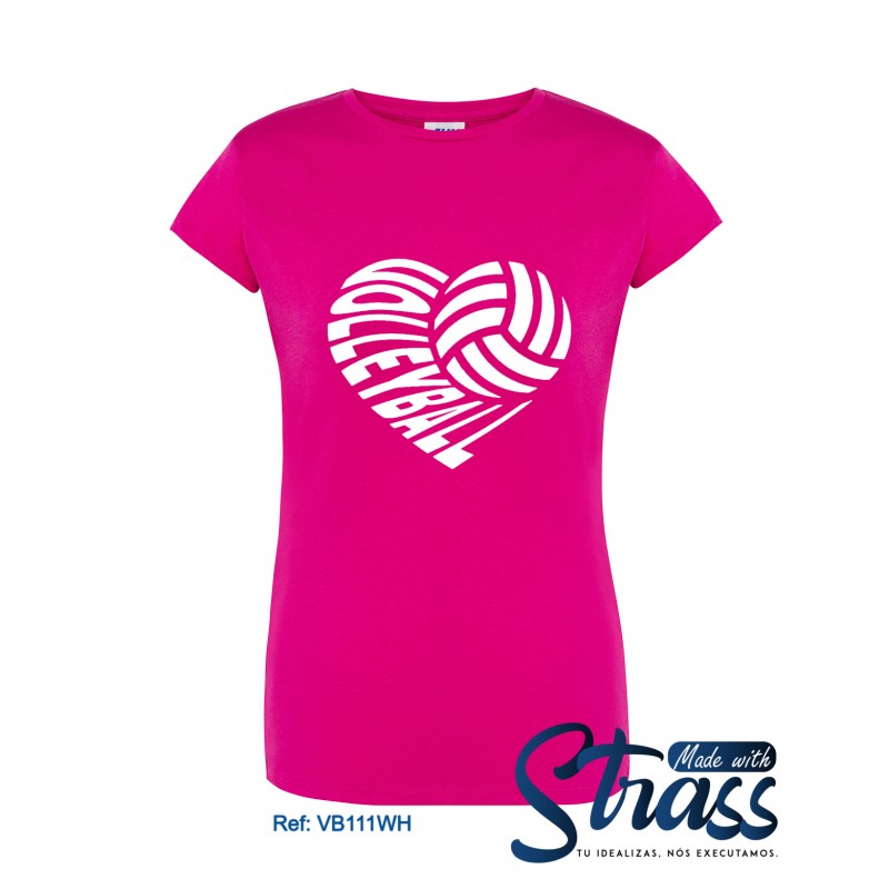 T-Shirt Senhora Volleyball Coração